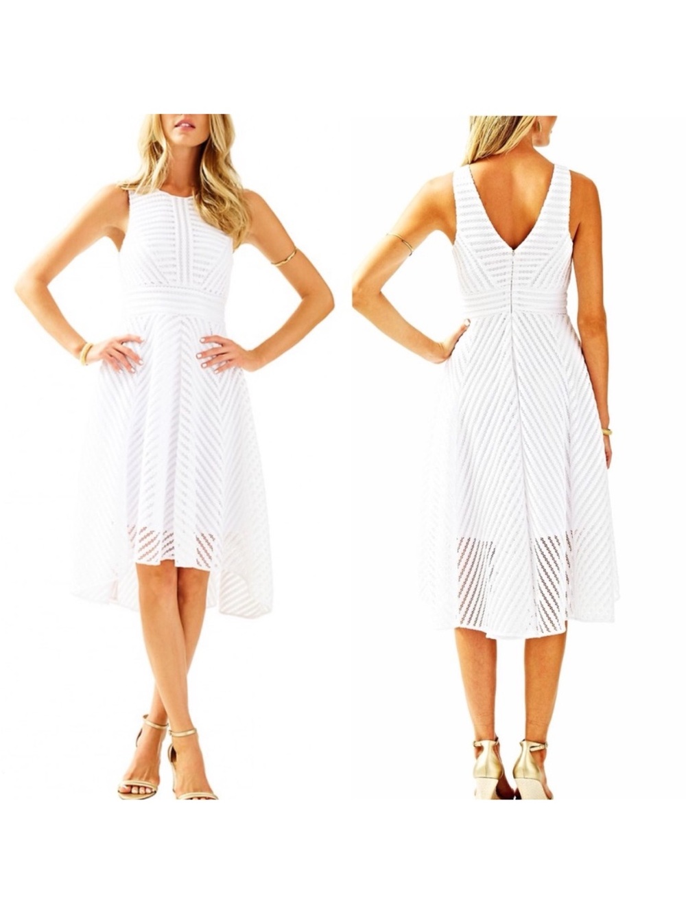 NWOT Lilly Pulitzer Resort White Tilly Fit And Flare MIDI Dress